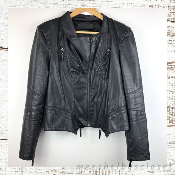 Blank NYC Jackets & Blazers - BLANK NYC Vegan Leather Black Moto Jacket Large